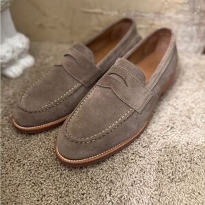 Men's Suede Loafers in Taupe